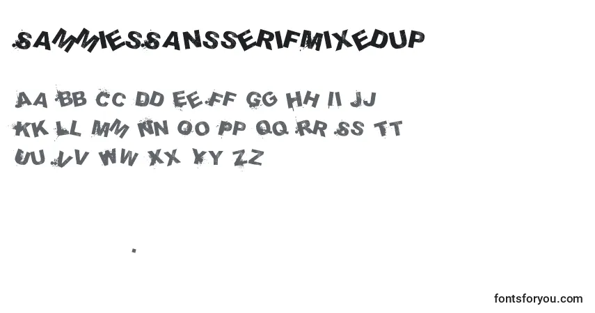 Czcionka SammiesSansserifMixedup – alfabet, cyfry, specjalne znaki