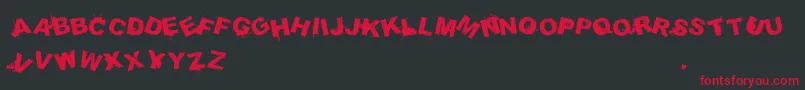 SammiesSansserifMixedup Font – Red Fonts on Black Background
