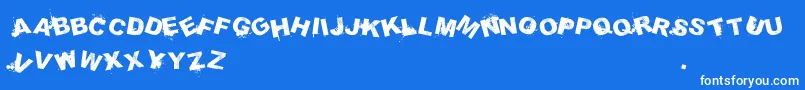 SammiesSansserifMixedup-Schriftart – Weiße Schriften auf blauem Hintergrund