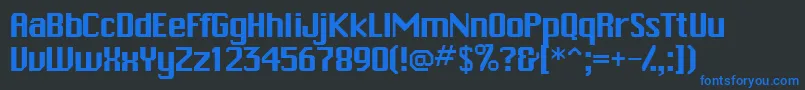 Trakkssk Font – Blue Fonts on Black Background