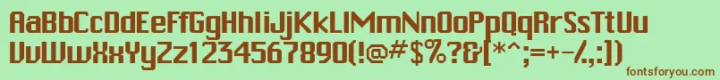 Trakkssk Font – Brown Fonts on Green Background