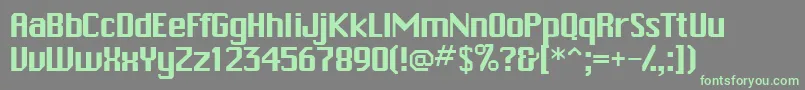 Fonte Trakkssk – fontes verdes em um fundo cinza
