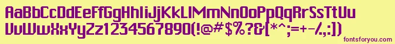 Trakkssk Font – Purple Fonts on Yellow Background