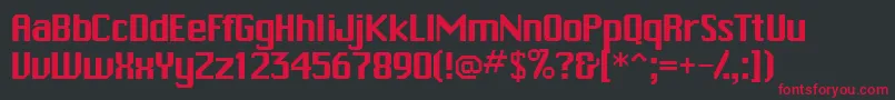Trakkssk Font – Red Fonts on Black Background