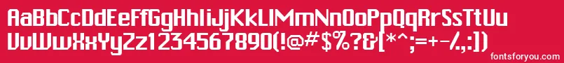 フォントTrakkssk – 赤い背景に白い文字