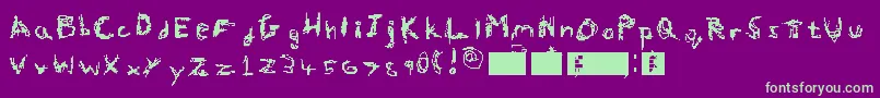Hallworth-Schriftart – Grüne Schriften auf violettem Hintergrund
