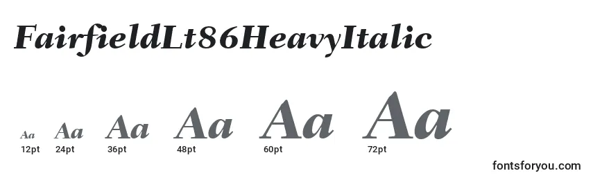 sizes of fairfieldlt86heavyitalic font, fairfieldlt86heavyitalic sizes