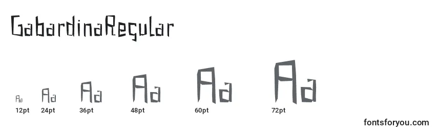 sizes of gabardinaregular font, gabardinaregular sizes