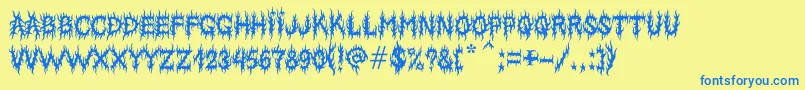 MbLordsofevil Font – Blue Fonts on Yellow Background