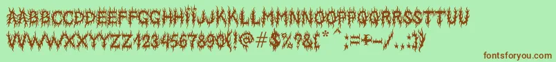 MbLordsofevil Font – Brown Fonts on Green Background