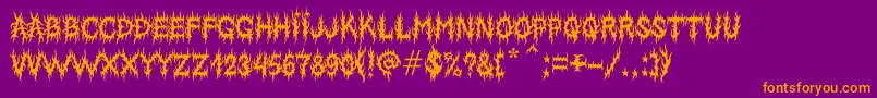 Шрифт MbLordsofevil – оранжевые шрифты на фиолетовом фоне