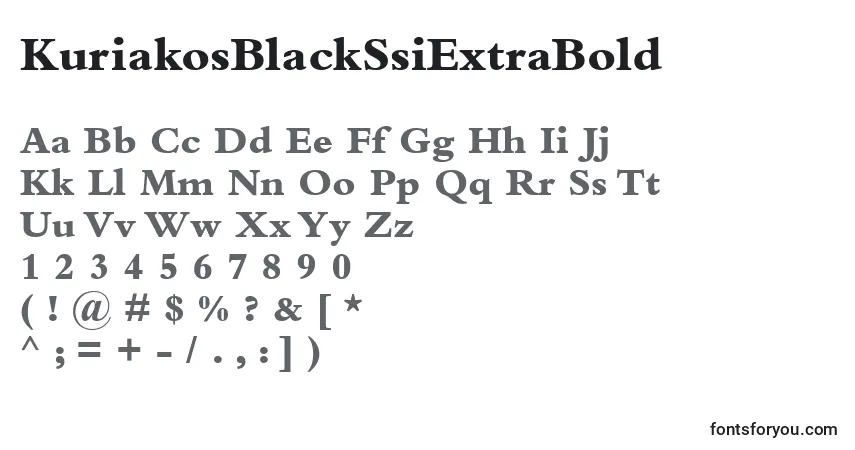 A fonte KuriakosBlackSsiExtraBold – alfabeto, números, caracteres especiais
