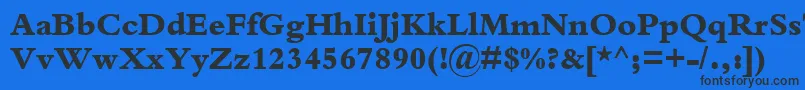 KuriakosBlackSsiExtraBold-fontti – mustat fontit sinisellä taustalla