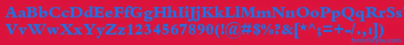 フォントKuriakosBlackSsiExtraBold – 赤い背景に青い文字