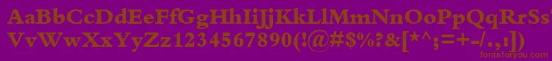 フォントKuriakosBlackSsiExtraBold – 紫色の背景に茶色のフォント