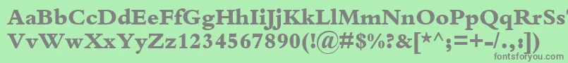 フォントKuriakosBlackSsiExtraBold – 緑の背景に灰色の文字