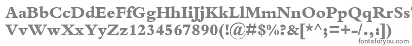 フォントKuriakosBlackSsiExtraBold – 白い背景に灰色の文字