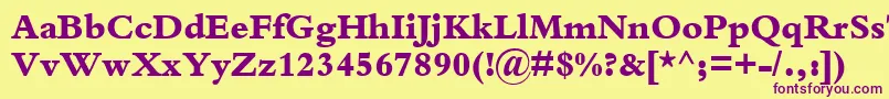 Шрифт KuriakosBlackSsiExtraBold – фиолетовые шрифты на жёлтом фоне