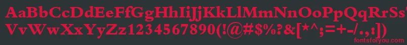 フォントKuriakosBlackSsiExtraBold – 黒い背景に赤い文字