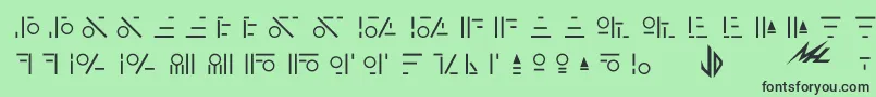 フォントFabrini – 緑の背景に黒い文字