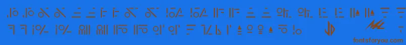 フォントFabrini – 茶色の文字が青い背景にあります。