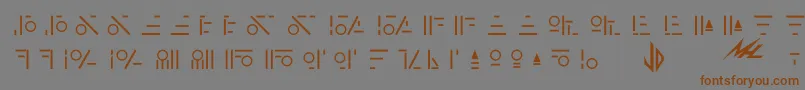 フォントFabrini – 茶色の文字が灰色の背景にあります。