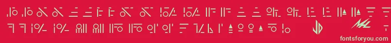 フォントFabrini – 赤い背景に緑の文字