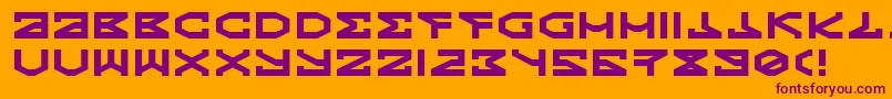 フォントKryptic – オレンジの背景に紫のフォント