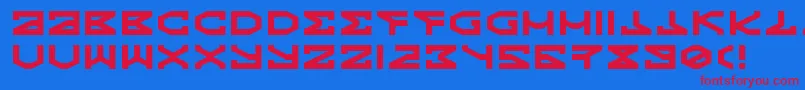フォントKryptic – 赤い文字の青い背景
