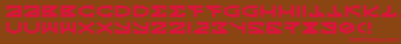 フォントKryptic – 赤い文字が茶色の背景にあります。