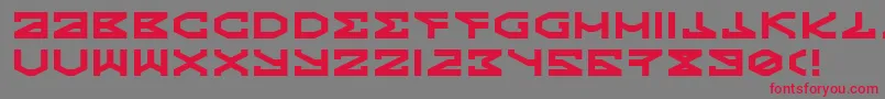 フォントKryptic – 赤い文字の灰色の背景