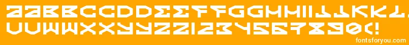 Czcionka Kryptic – białe czcionki na pomarańczowym tle