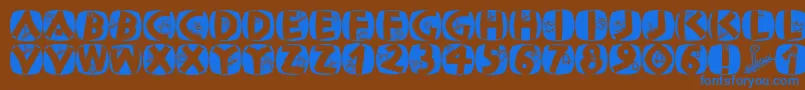 Classicapsxmas2002 Font – Blue Fonts on Brown Background