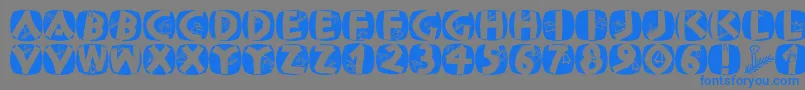 Classicapsxmas2002 Font – Blue Fonts on Gray Background