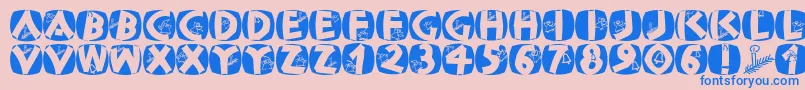 Classicapsxmas2002 Font – Blue Fonts on Pink Background