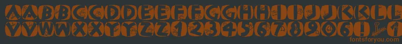 Classicapsxmas2002-fontti – ruskeat fontit mustalla taustalla