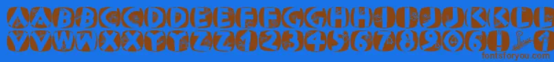 Classicapsxmas2002 Font – Brown Fonts on Blue Background