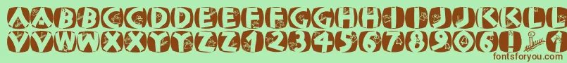Classicapsxmas2002 Font – Brown Fonts on Green Background