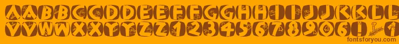 Classicapsxmas2002 Font – Brown Fonts on Orange Background