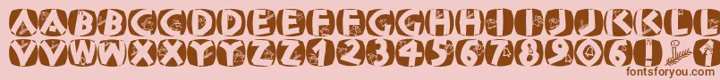 Classicapsxmas2002 Font – Brown Fonts on Pink Background