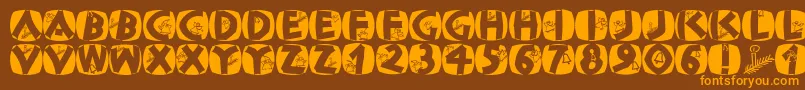 Classicapsxmas2002 Font – Orange Fonts on Brown Background