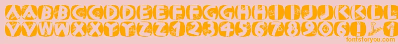 Classicapsxmas2002 Font – Orange Fonts on Pink Background