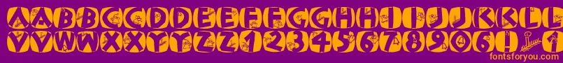 Classicapsxmas2002 Font – Orange Fonts on Purple Background