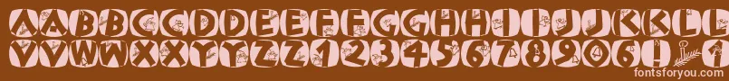 Classicapsxmas2002 Font – Pink Fonts on Brown Background