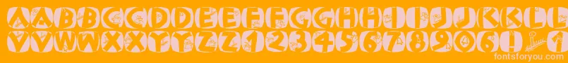 Classicapsxmas2002 Font – Pink Fonts on Orange Background
