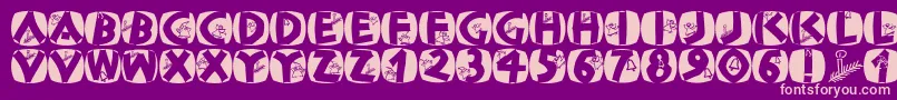 Classicapsxmas2002 Font – Pink Fonts on Purple Background
