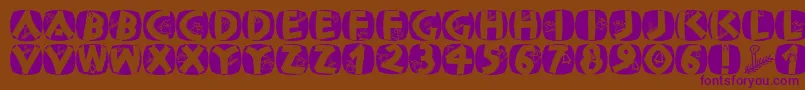 Classicapsxmas2002 Font – Purple Fonts on Brown Background