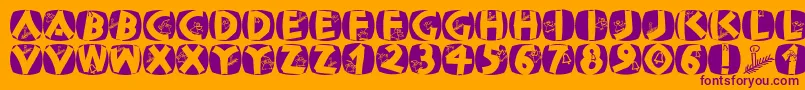 Classicapsxmas2002 Font – Purple Fonts on Orange Background