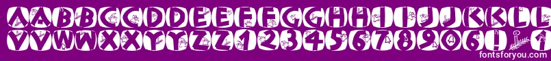 Classicapsxmas2002 Font – White Fonts on Purple Background