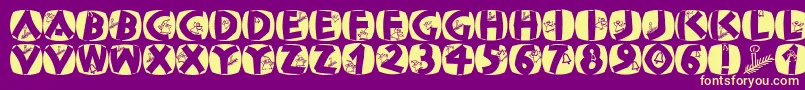 Classicapsxmas2002 Font – Yellow Fonts on Purple Background